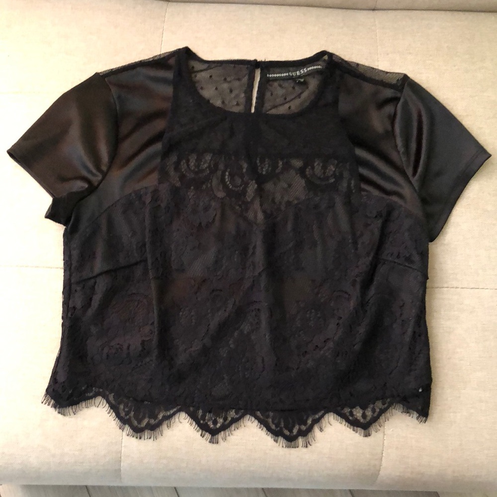 Guess lace cropped blouse
